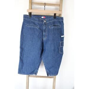 Vintage Y2K Tommy Hilfiger Baggy Bermuda Jean Shorts Womens Size 13 Carpenter